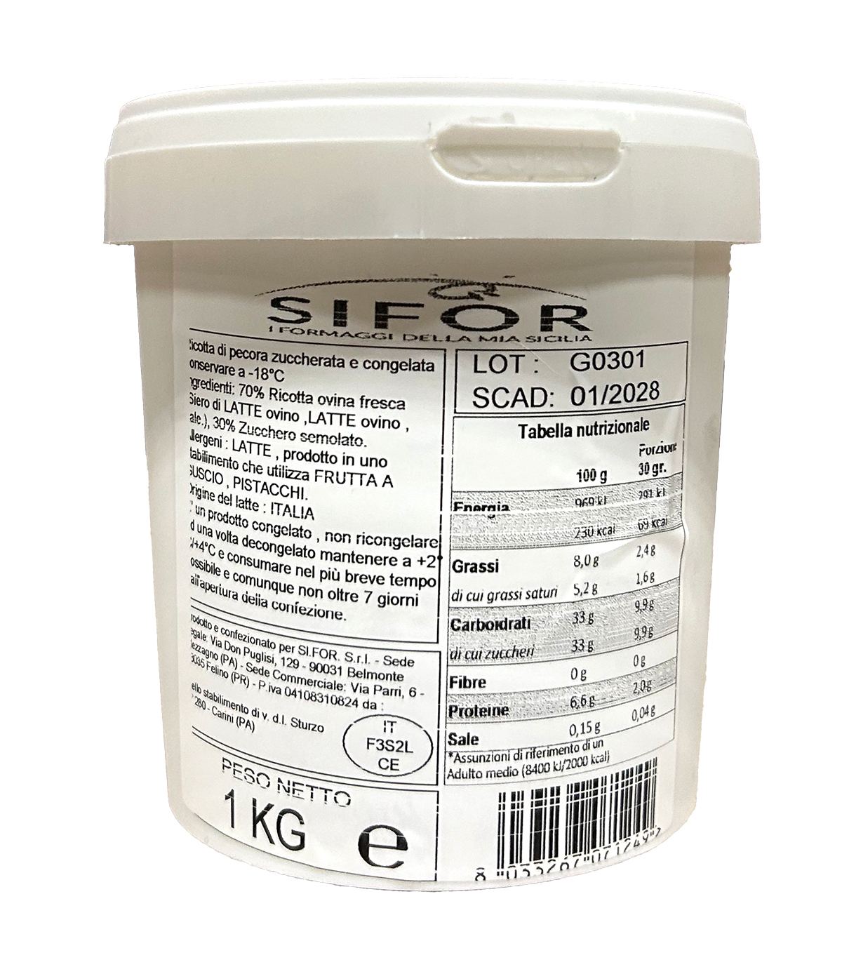 Schafsricotta Crème gefroren