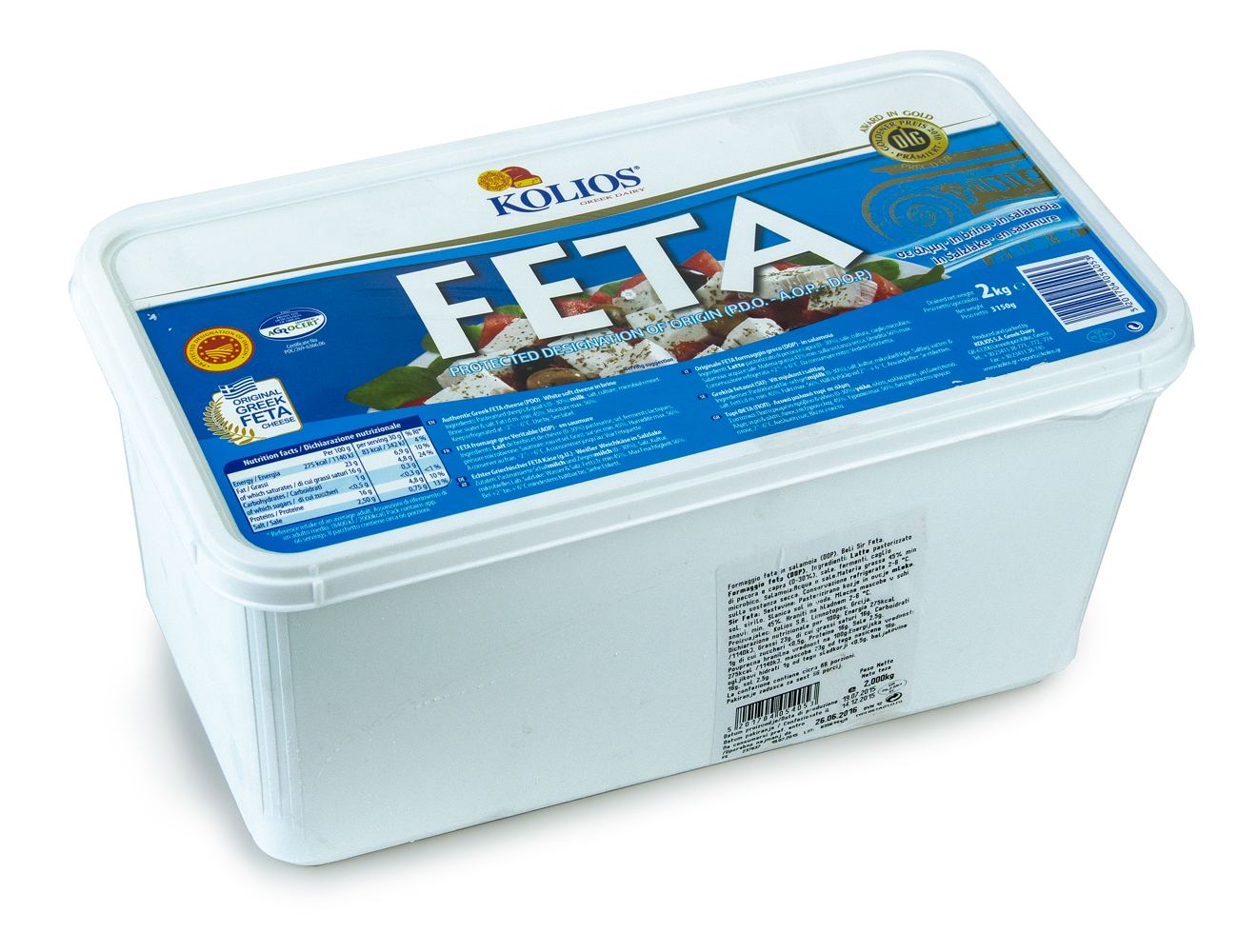 Griechischer Feta DOP - Salzlakenkäse (aus Schafs- und Ziegenmilch)