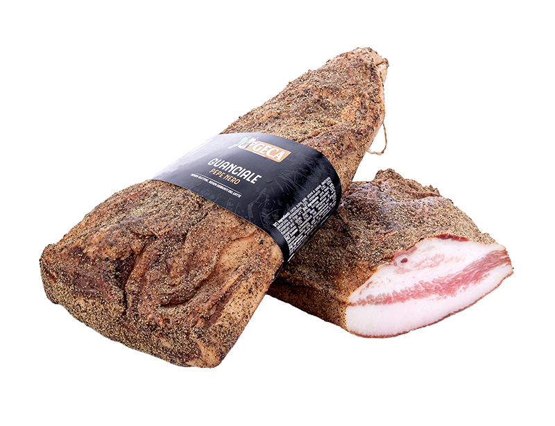 Guanciale mit schwarzem Pfeffer 1/2