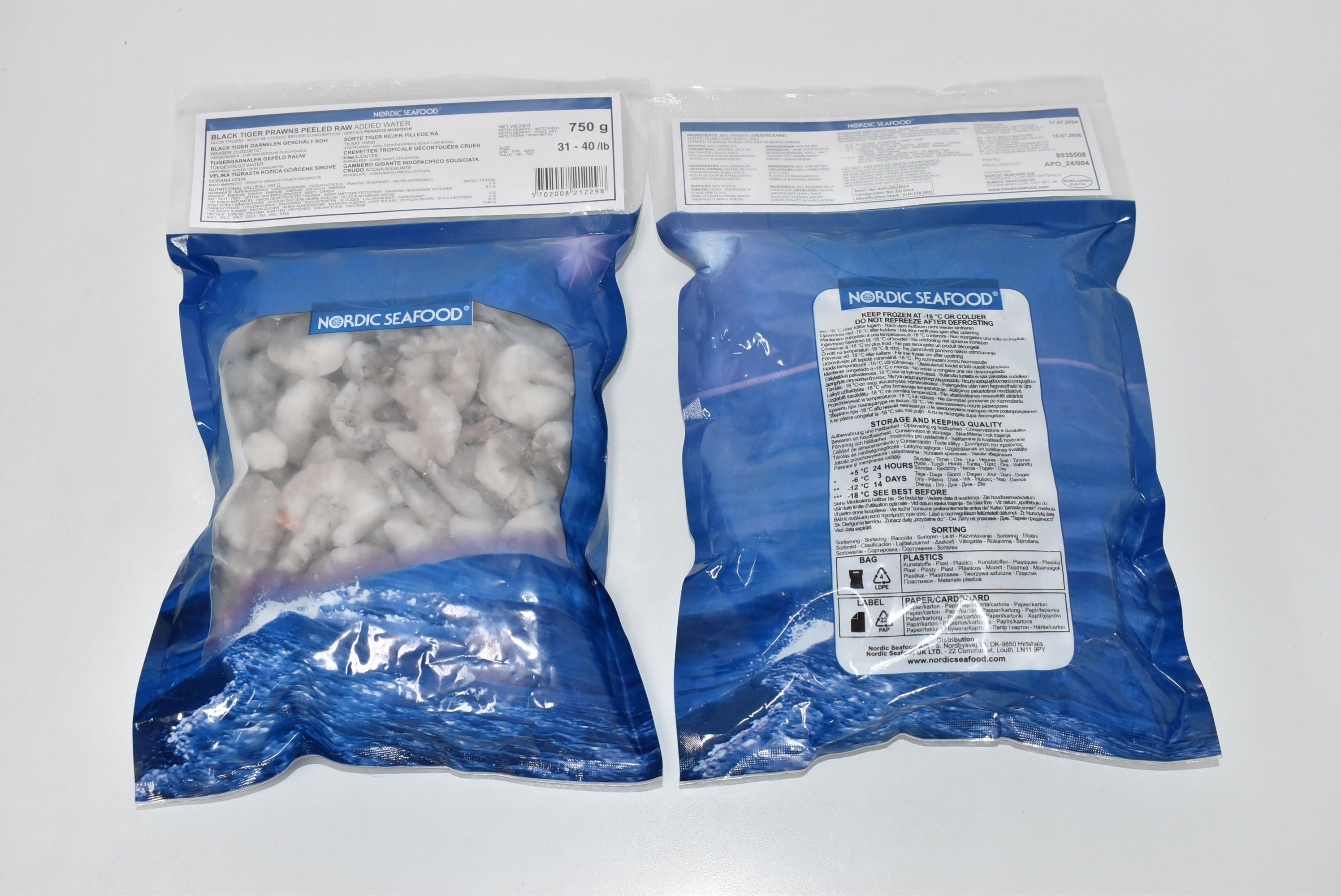 Black Tiger Crevetten geschält, entdarmt 31/40