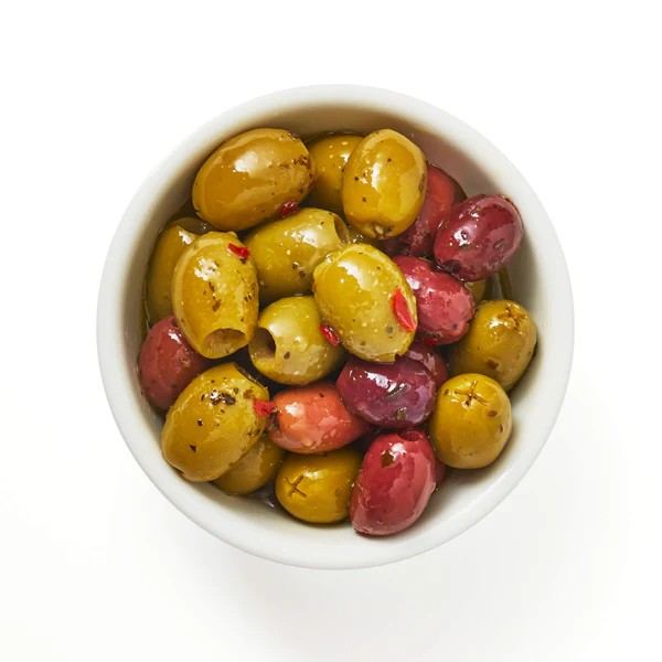 Oliven gemischt scharf gewürzt entsteint