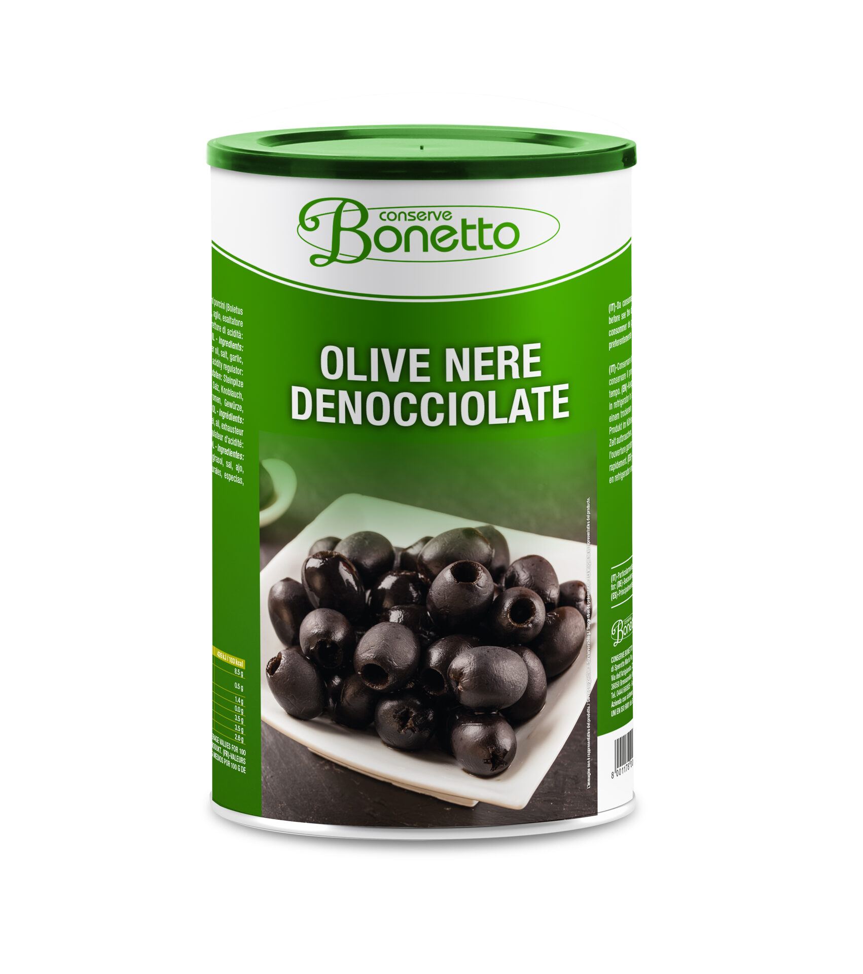 Bonetto - Oliven schwarz entsteint 28/32, 5/1 Dose