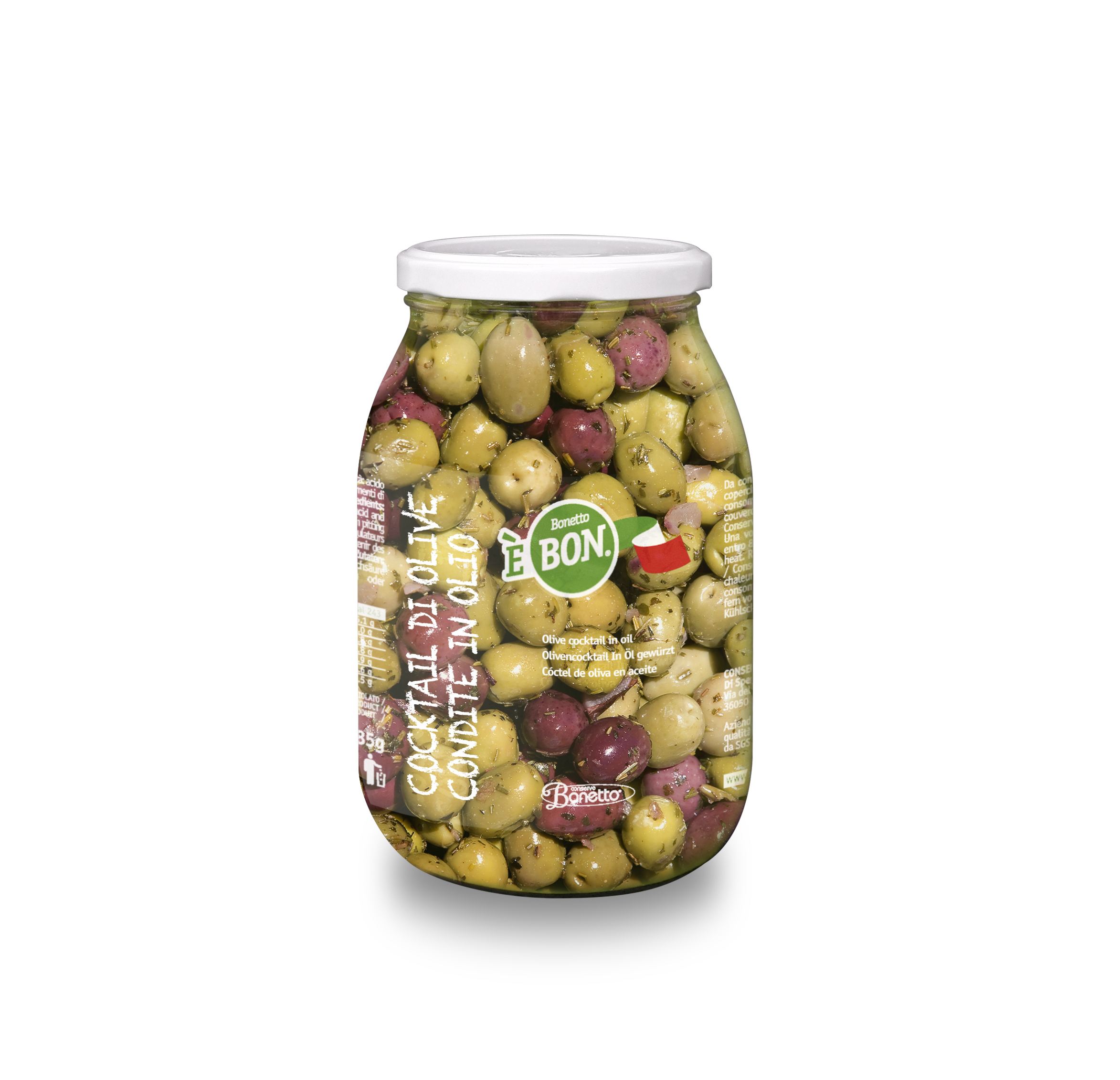 Gemischte Oliven gewürzt in Öl