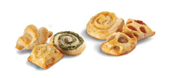 Blätterteiggebäck assortiert gefüllt