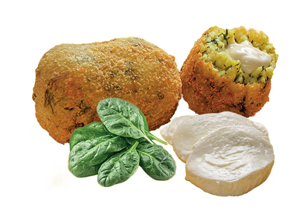 Arancini mignon mit Spinat und Mozzarella 30 g