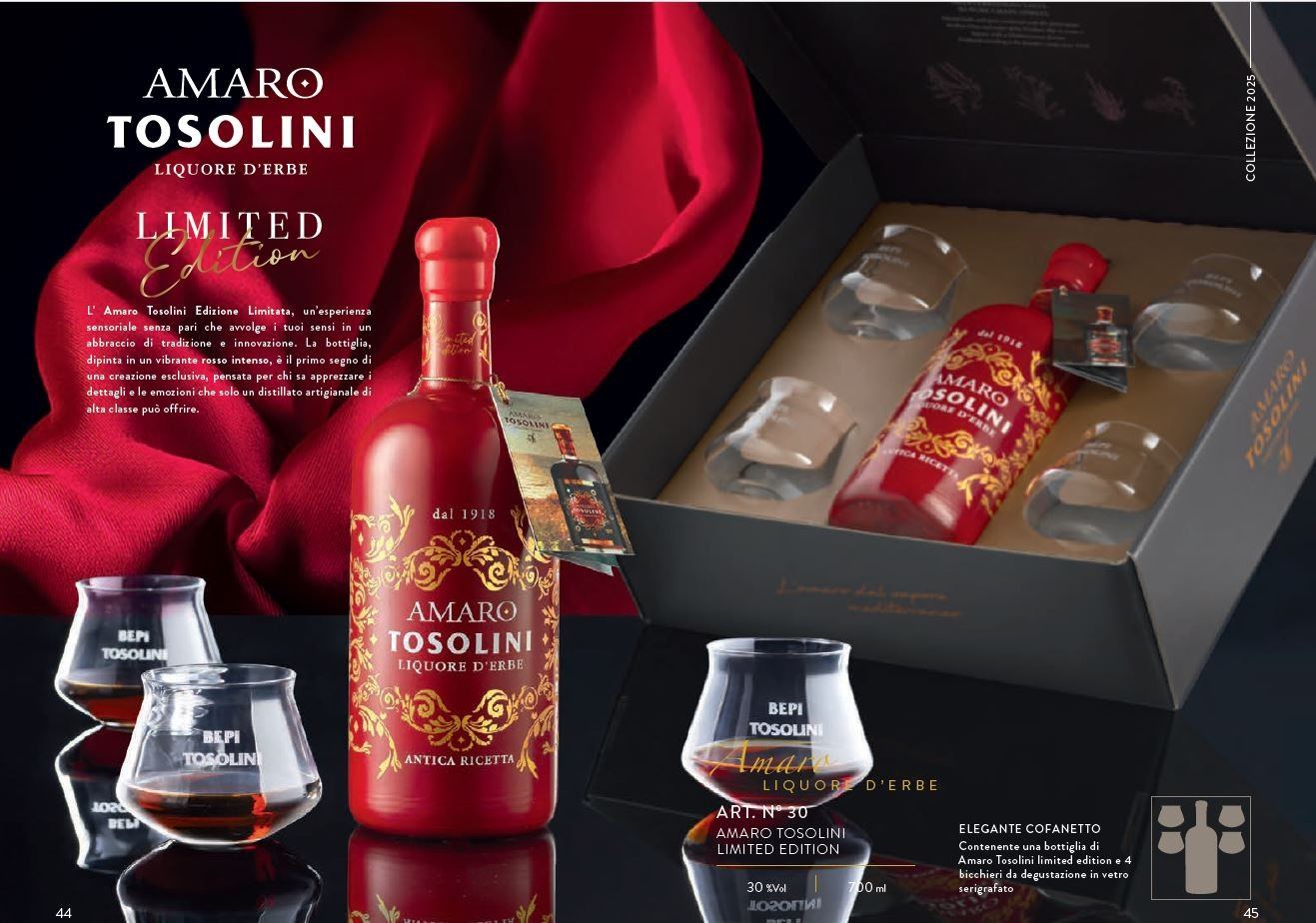 Amaro Tosolini Box 70 cl + 4 Gläser Limited Edition